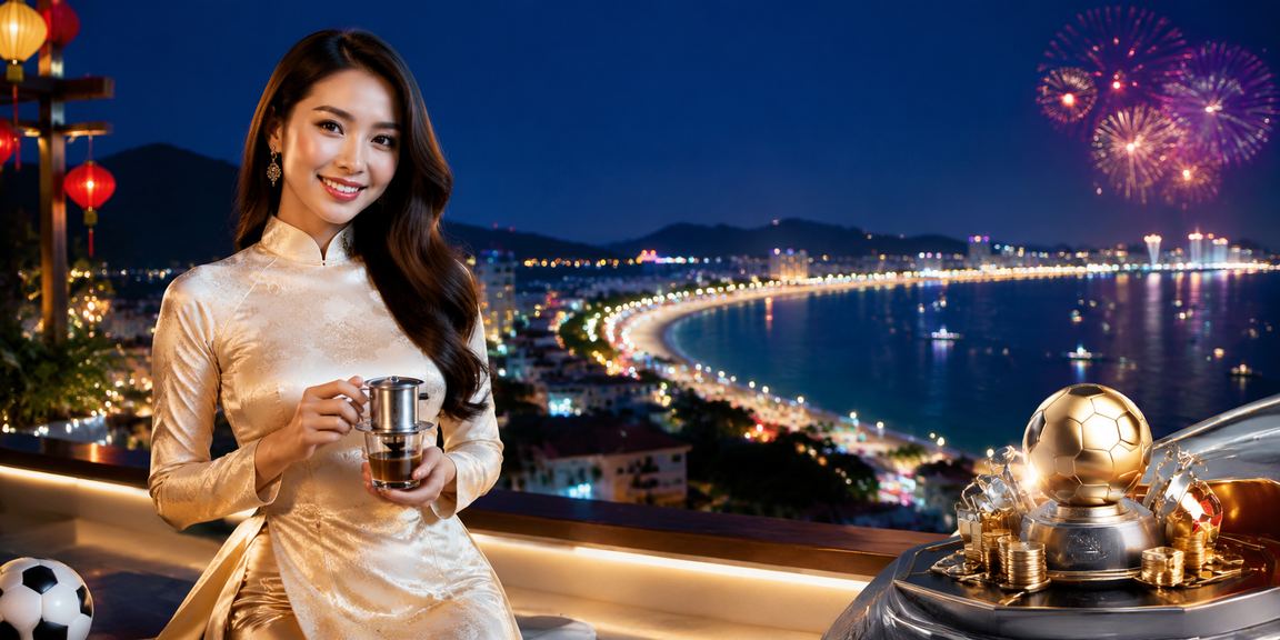 Người dùng áo dài tại Nha Trang theo dõi kèo bóng đá trên điện thoại